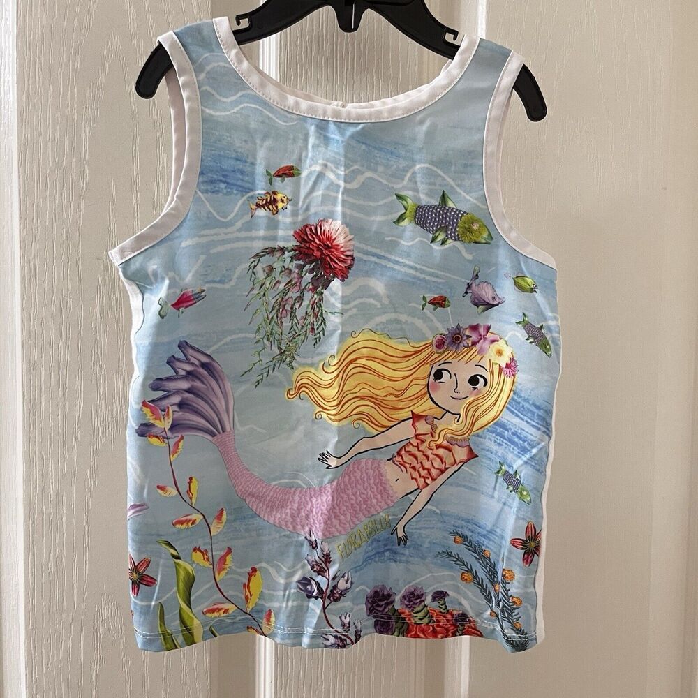 Target Florabelle Floral Mermaid Tank Top Fish Under Sea Girls Size 3T